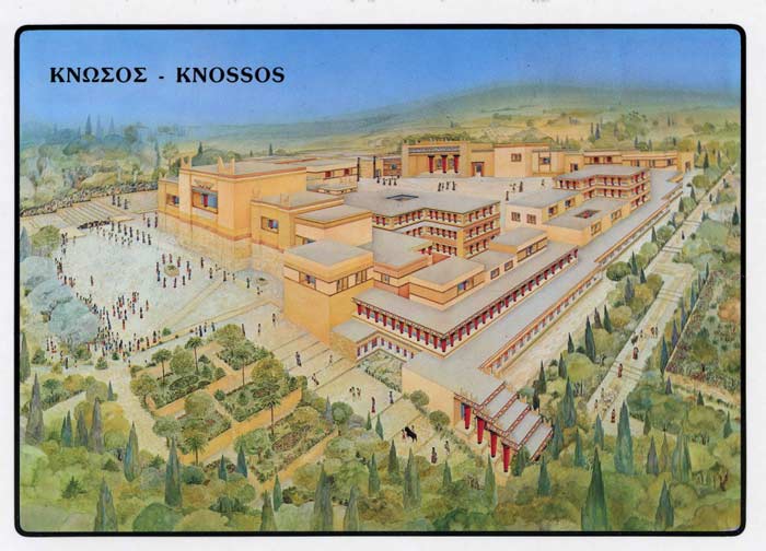 Reproducción del palacio minoico de Knossos